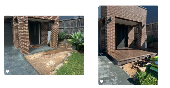 Bare concrete pad rebuilt as low-maintenance composite deck