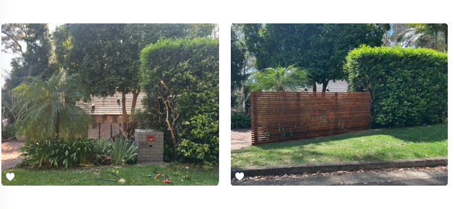 Custom tall slatted timber privacy screen for street-facing boundary