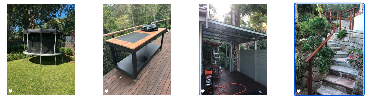 HomeWorx one-off projects — BBQ table, trampoline area, carport restoration and sandstone steps